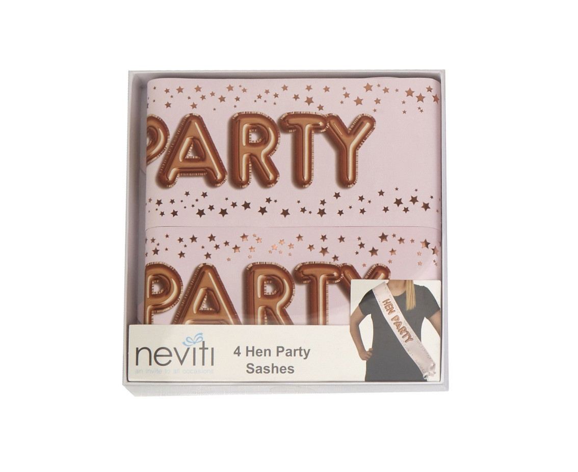 Hen Party Sash Glitz & Glamour, 4 Pcs